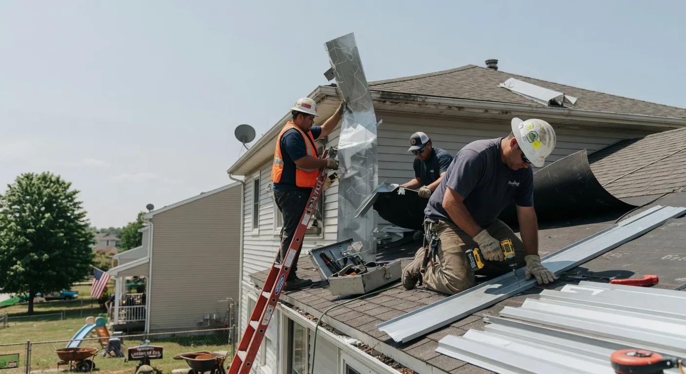 Storm Damage Metal Roof Repair in Pleasureville, KY